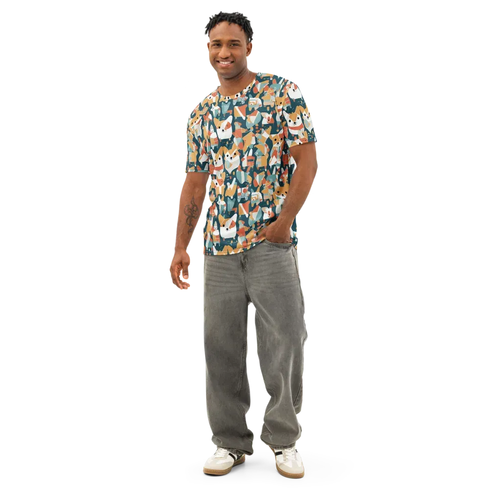 Mod Cats on Men's Cotton Crew Neck T-Shirt — Front