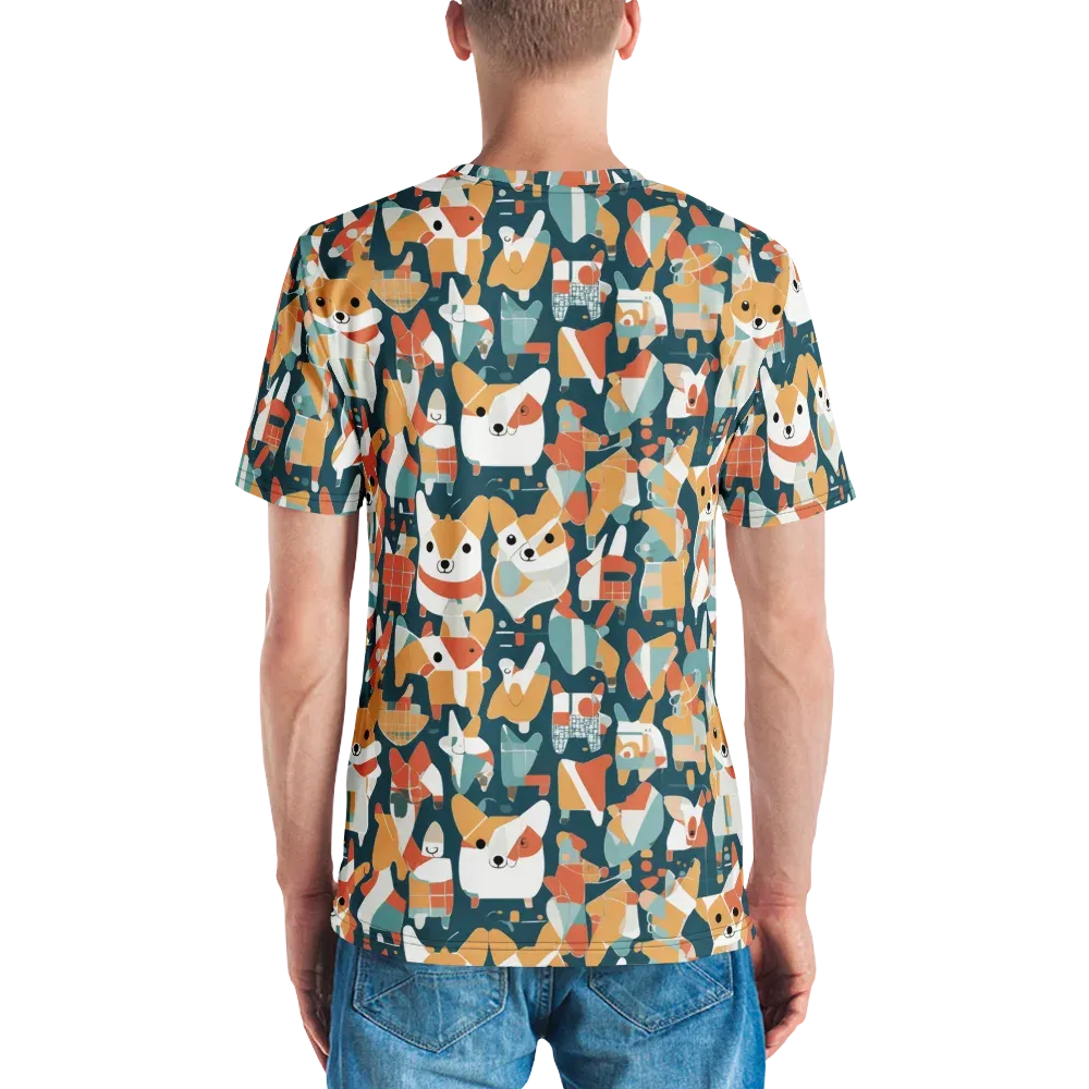 Mod Cats on Men's Crew Neck T-Shirt — Back