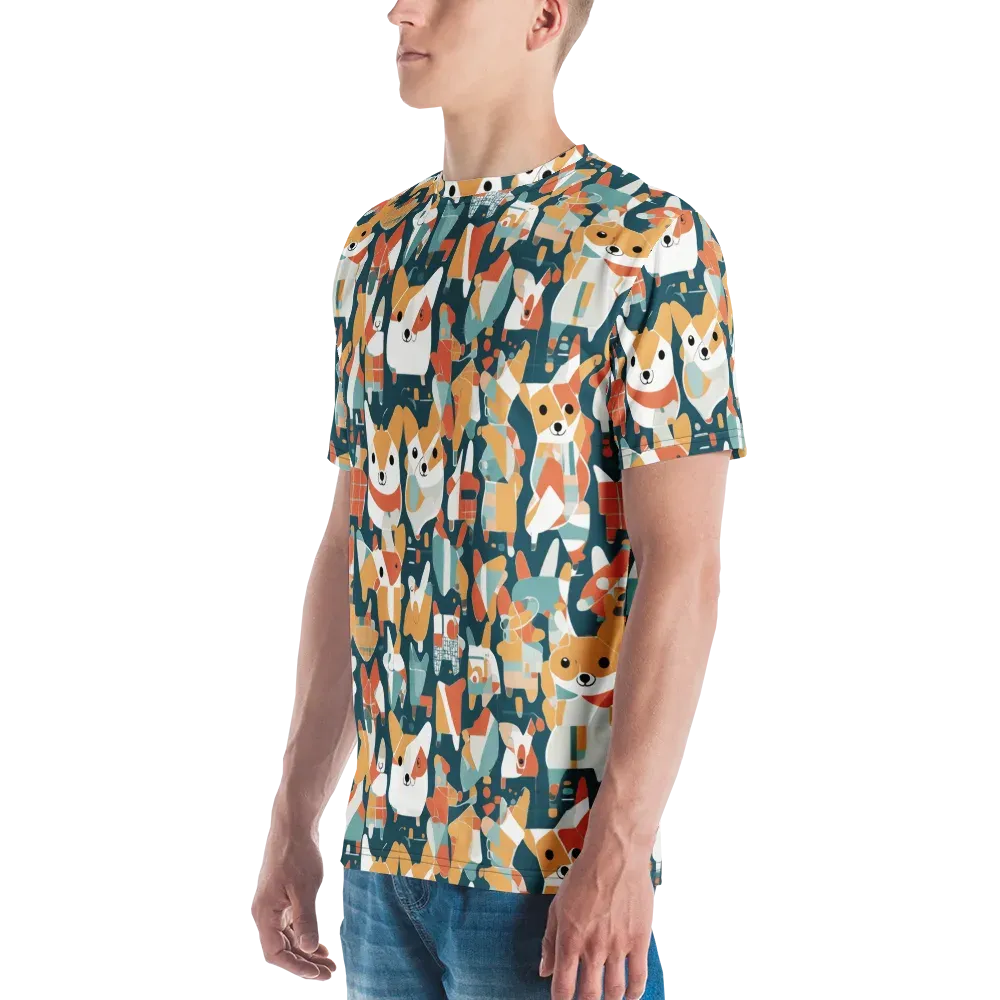Mod Cats on Men's Crew Neck T-Shirt — Left