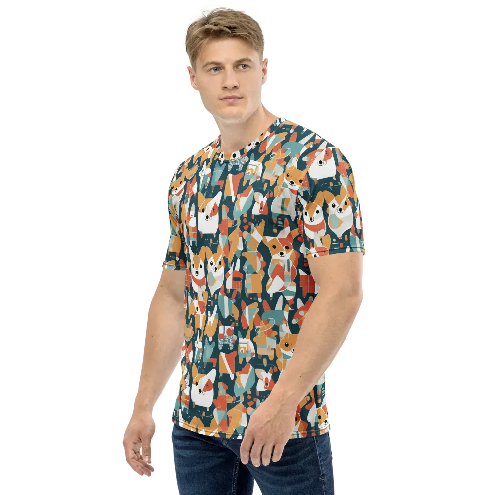 Mod Cats on Men's Crew Neck T-Shirt — Left