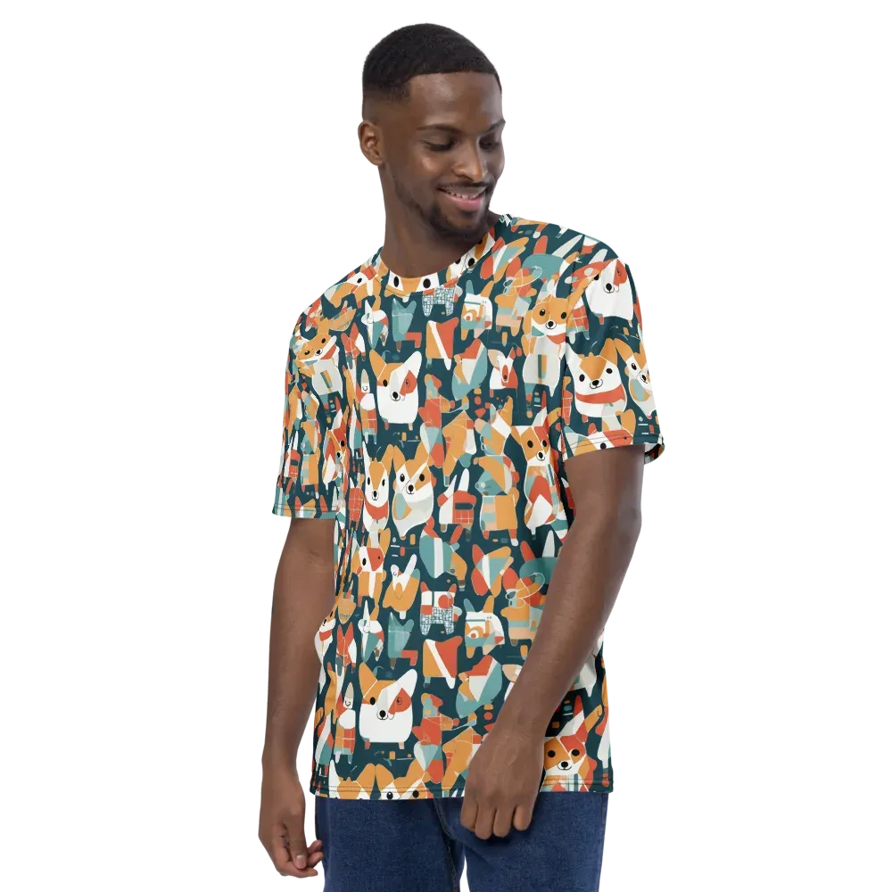 Mod Cats on Men's Crew Neck T-Shirt — Left