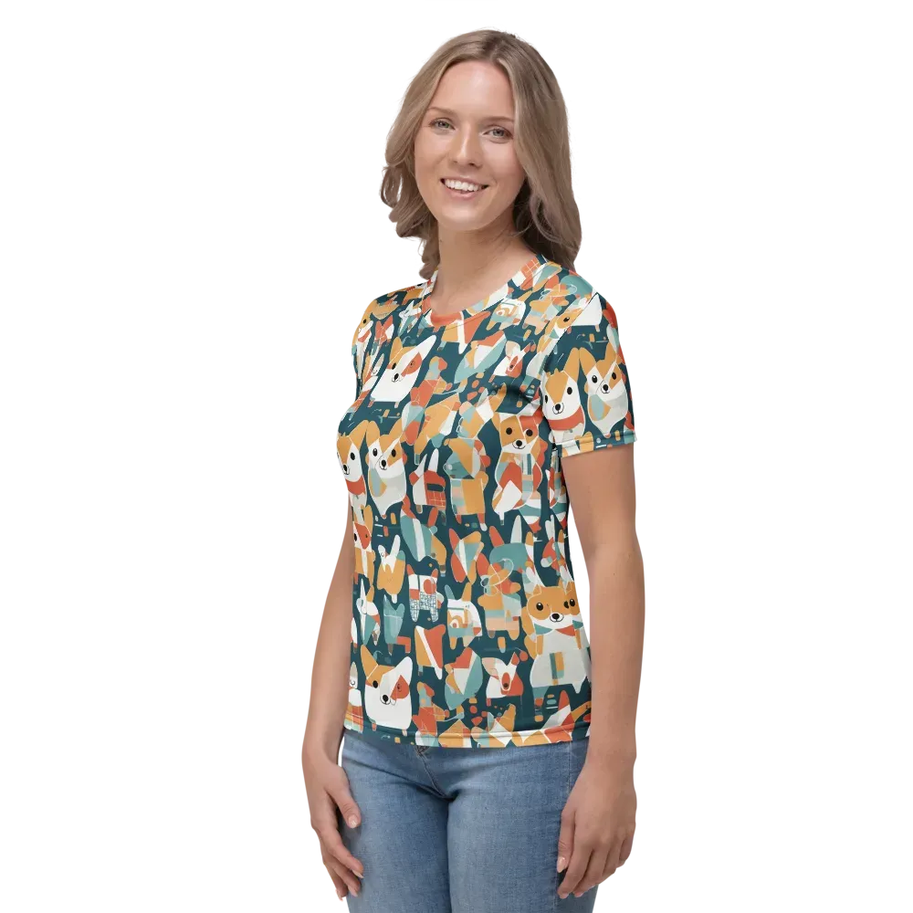 Mod Cats on Women's Crew Neck T-Shirt — Left