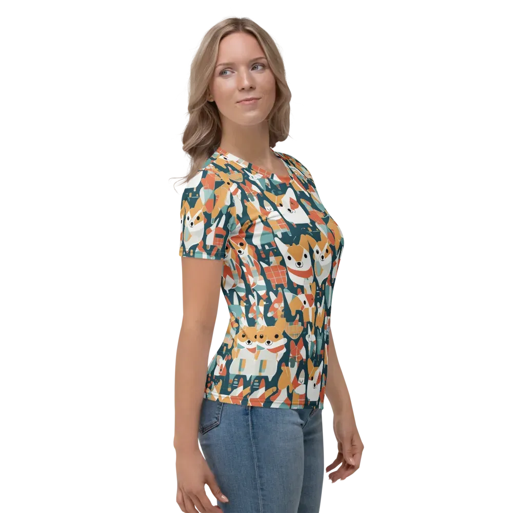 Mod Cats on Women's Crew Neck T-Shirt — Right