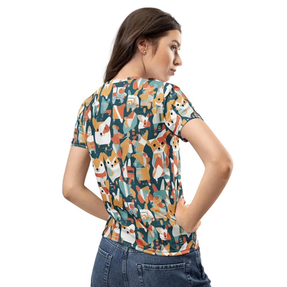 Mod Cats on Women's Crew Neck T-Shirt — Back