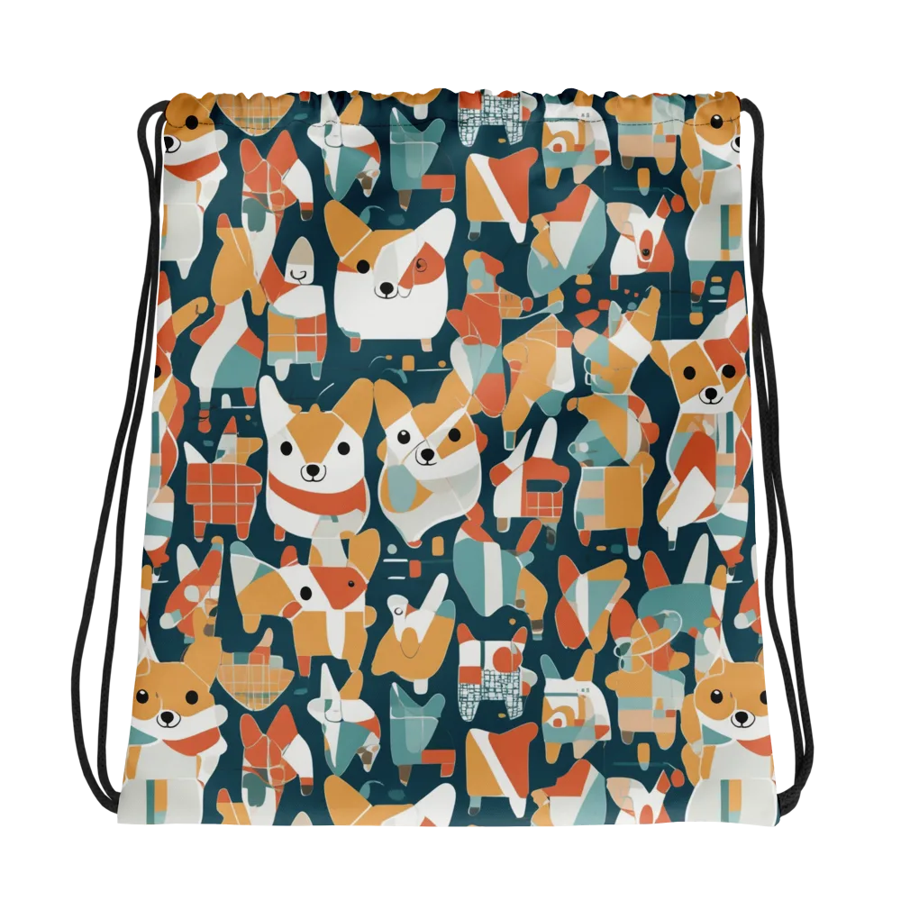 Mod Cats on Drawstring Bag — Photo