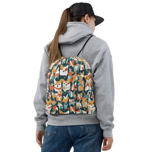 Mod Cats on a Drawstring Bag
