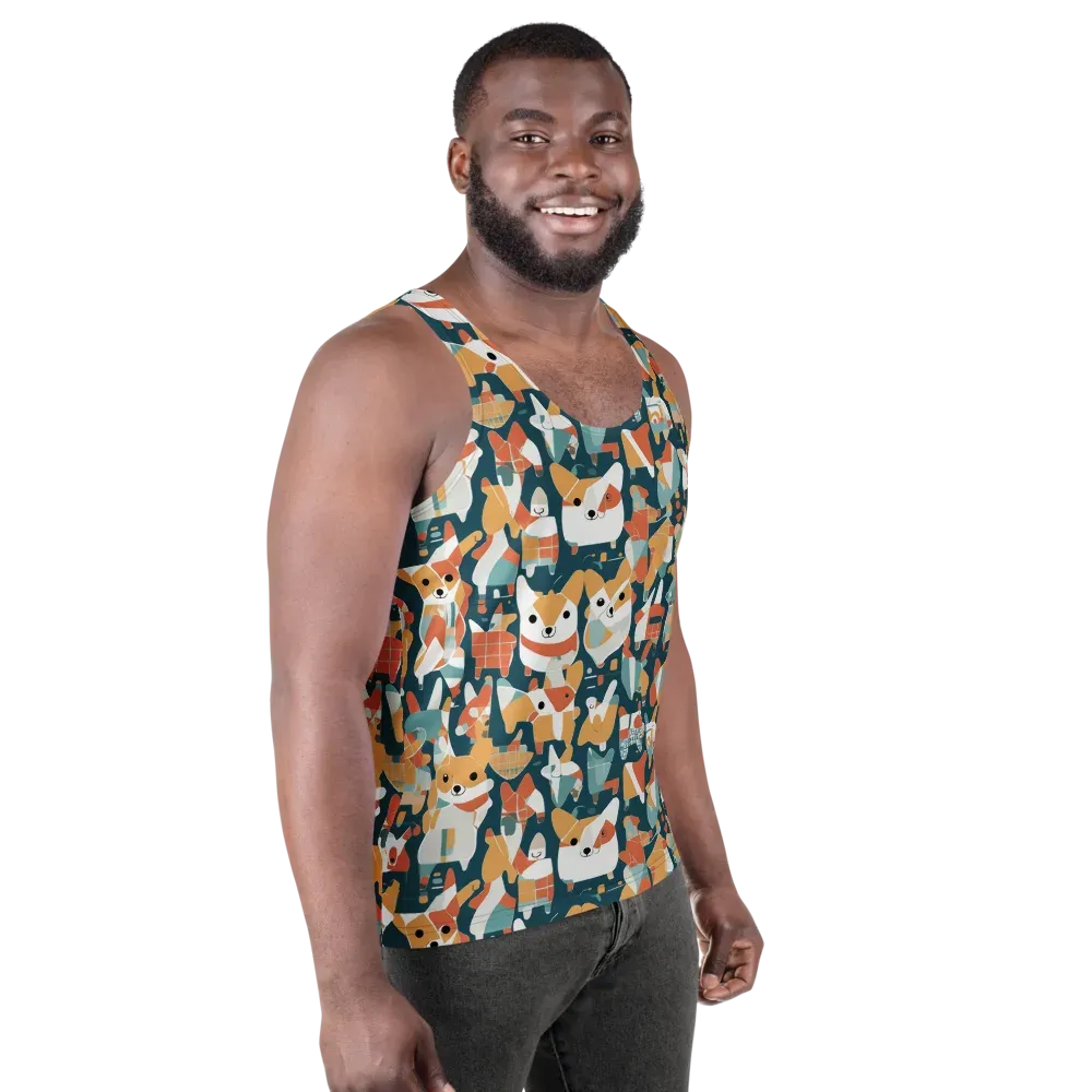 Mod Cats on Men's Tank Top — Right Front