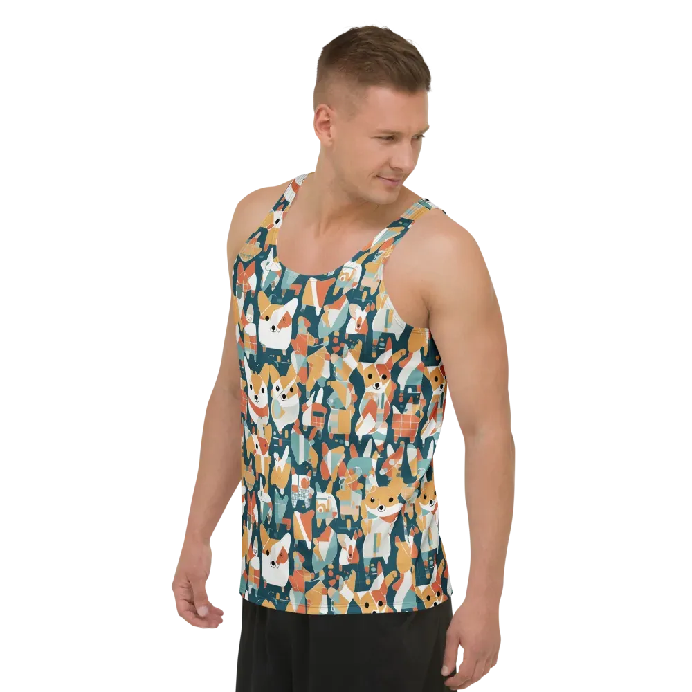 Mod Cats on Men's Tank Top — Left Front