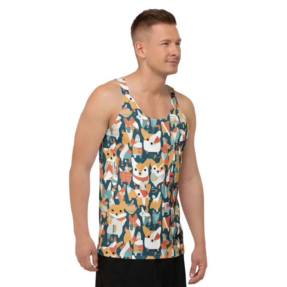 Mod Cats on Men's Tank Top — Right Front