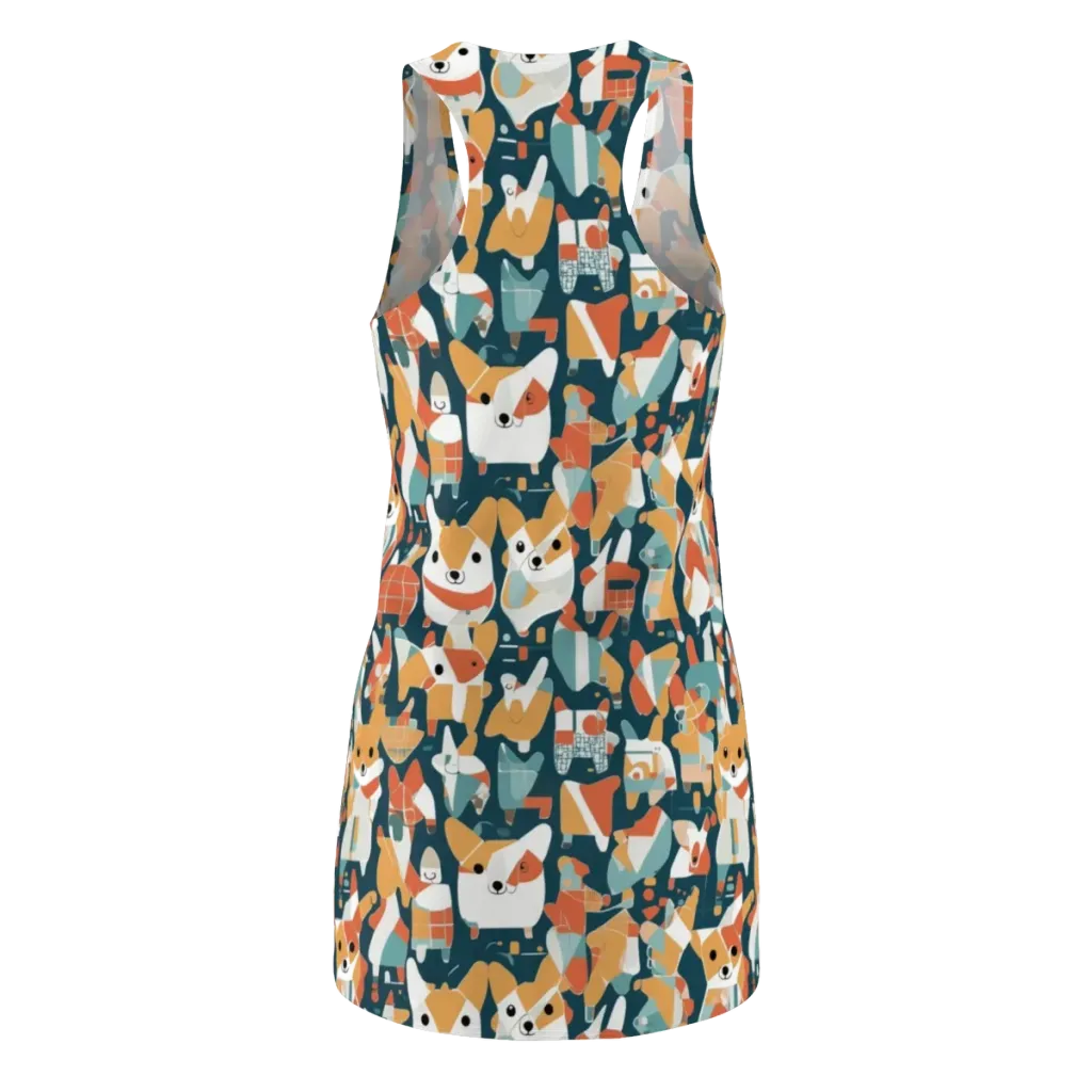 Mod Cats on Racerback Dress — Back
