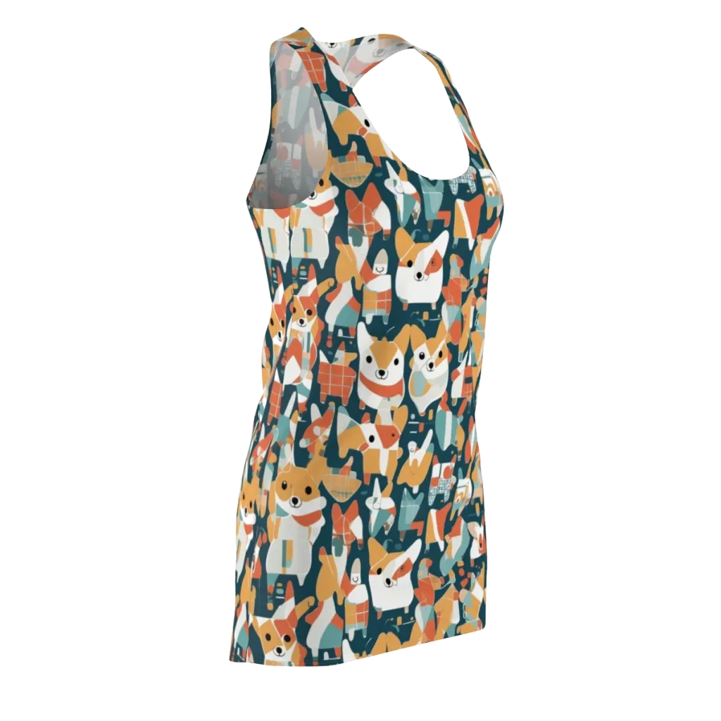 Mod Cats on Racerback Dress — Front Side