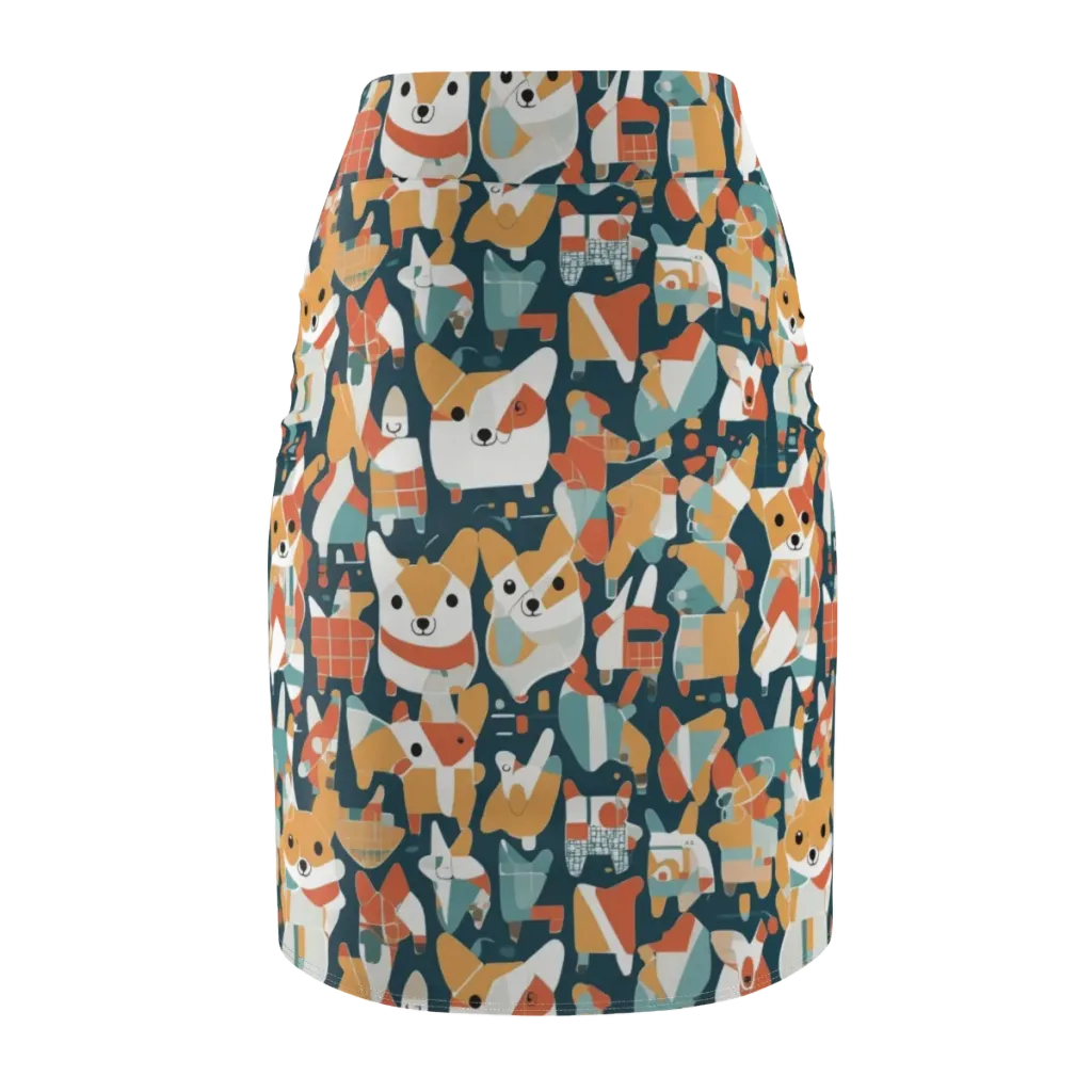 Mod Cats on Pencil Skirt — Back