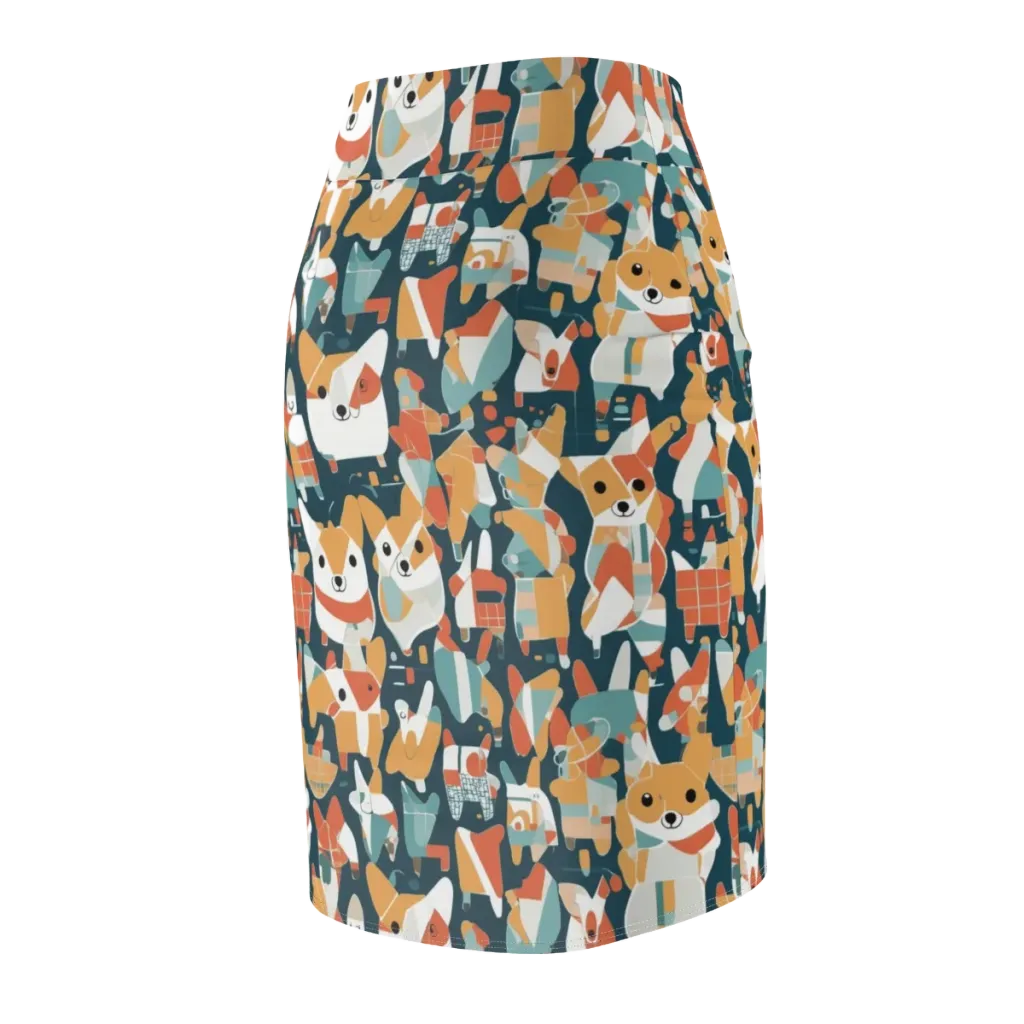 Mod Cats on Pencil Skirt — Back Side