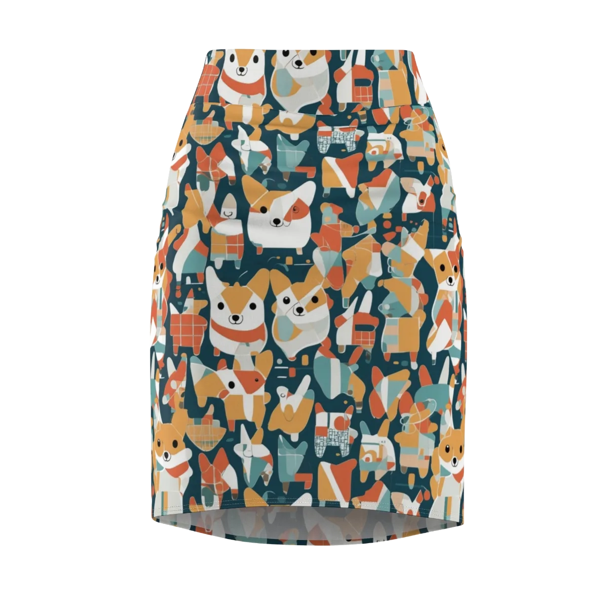 Mod Cats on Pencil Skirt — Front