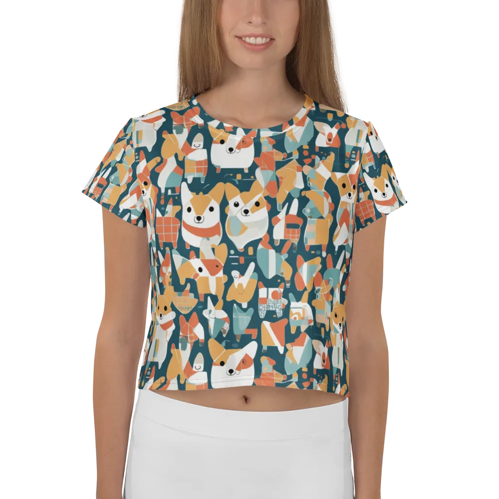 Mod Cats on Crop Tee — Front