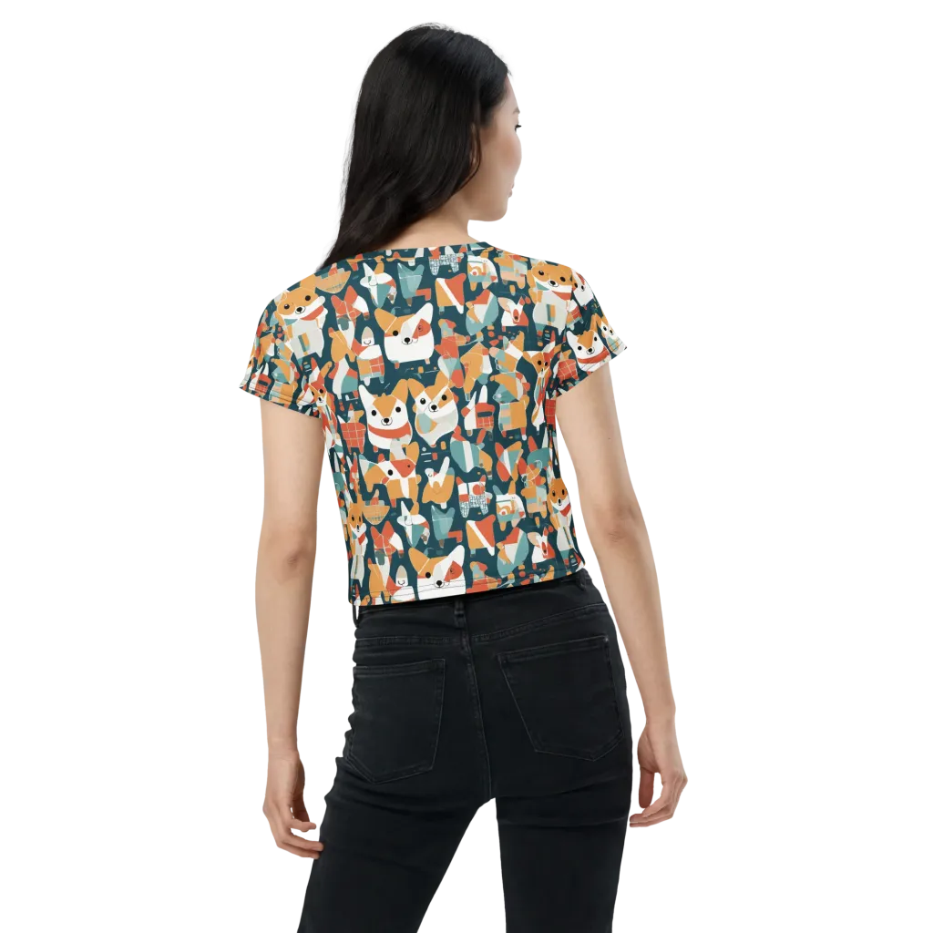 Mod Cats on Crop Tee — Back