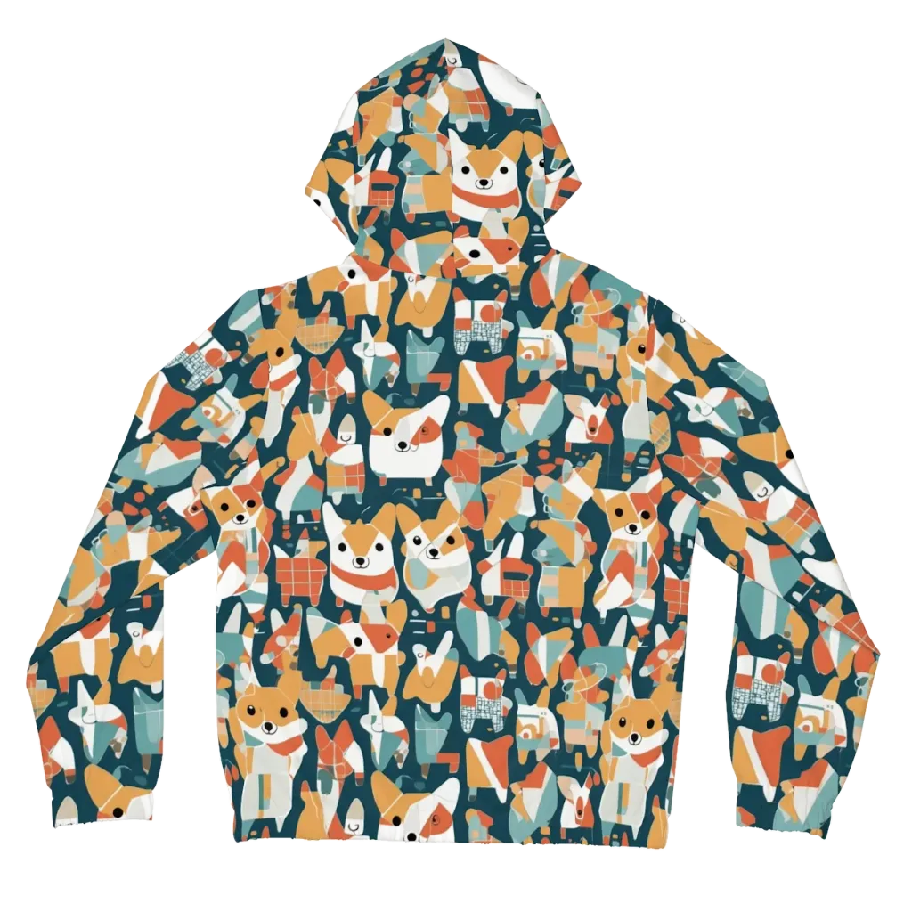 Mod Cats on Women's Full-Zip Hoodie — Back