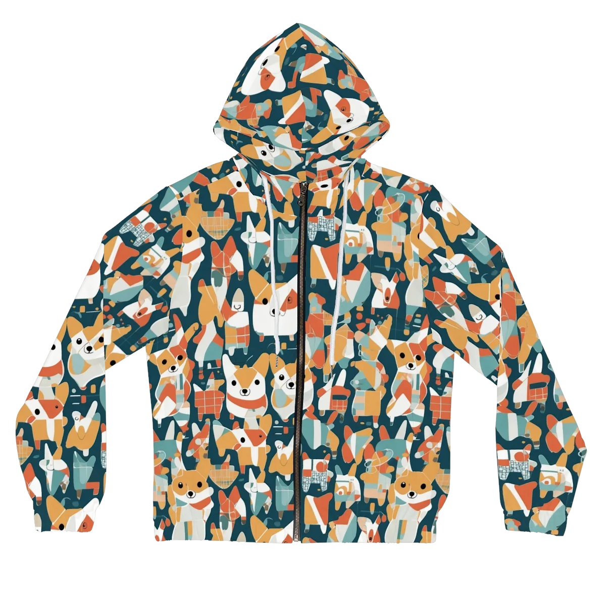 Mod Cats on Women's Full-Zip Hoodie — Front
