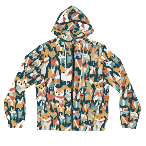 Mod Cats on a Women's Full-Zip Hoodie