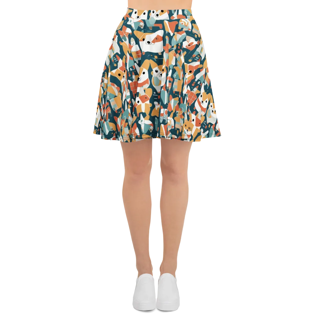 Mod Cats on Skater Skirt — Front