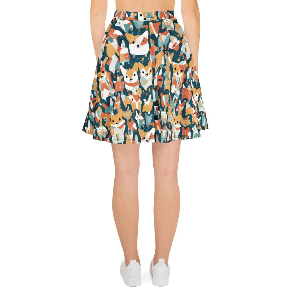 Mod Cats on Skater Skirt — Back