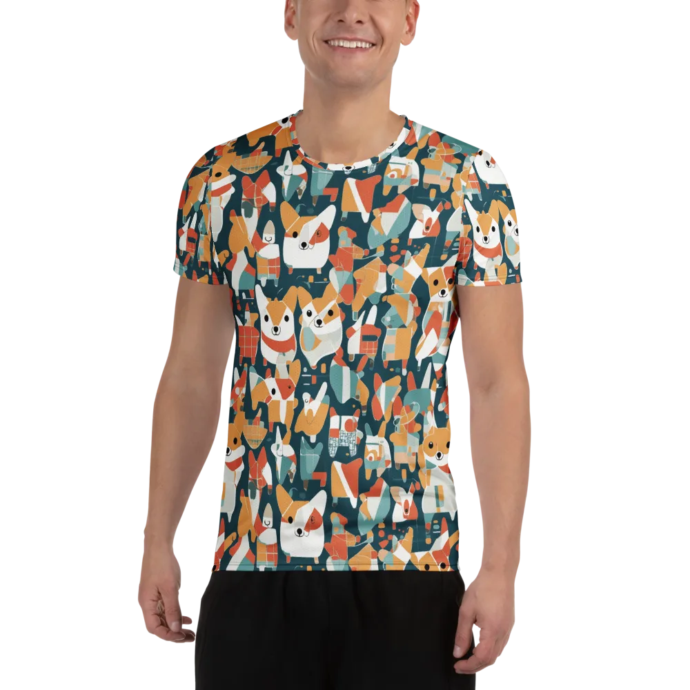 Mod Cats on Men's Athletic T-Shirt — Front