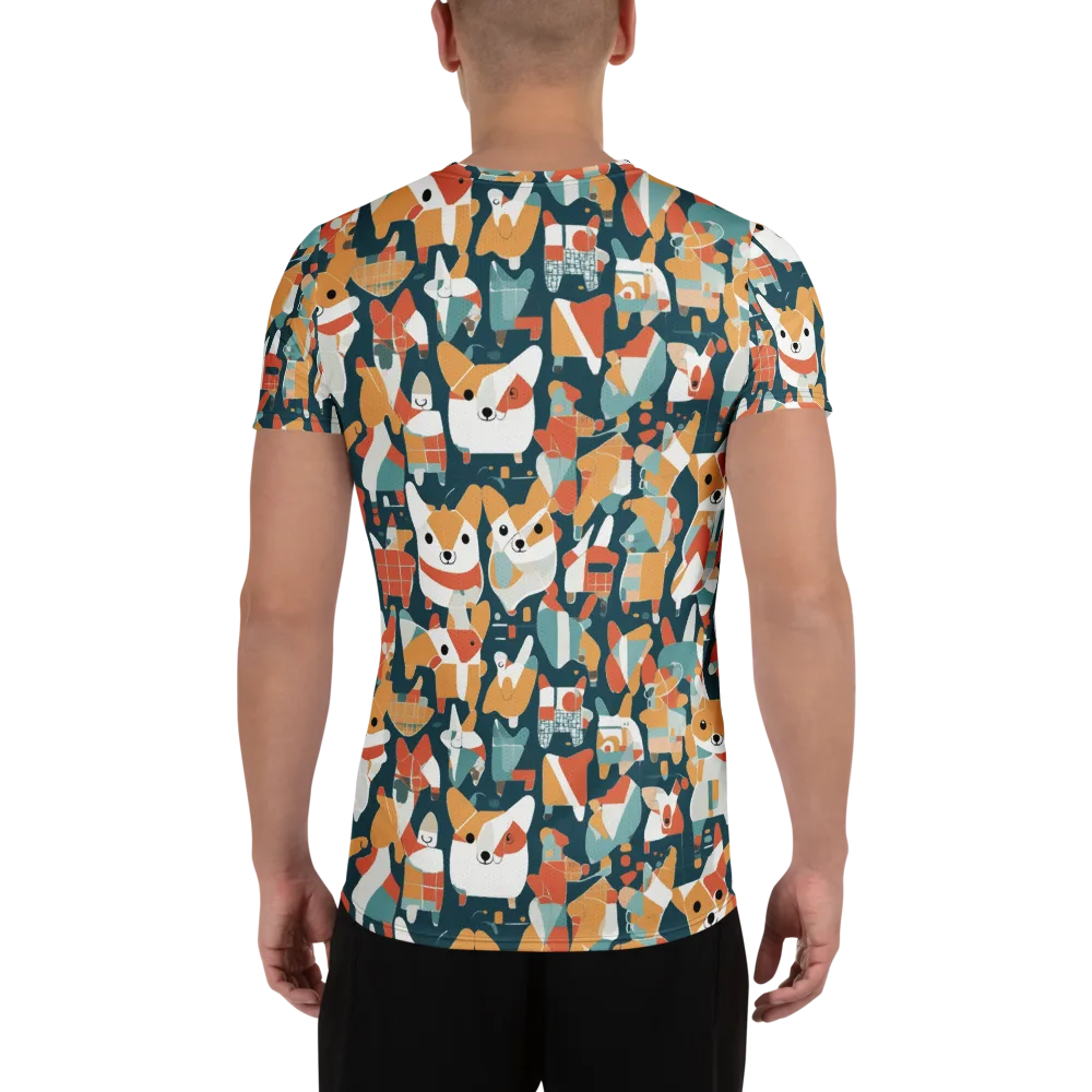 Mod Cats on Men's Athletic T-Shirt — Back
