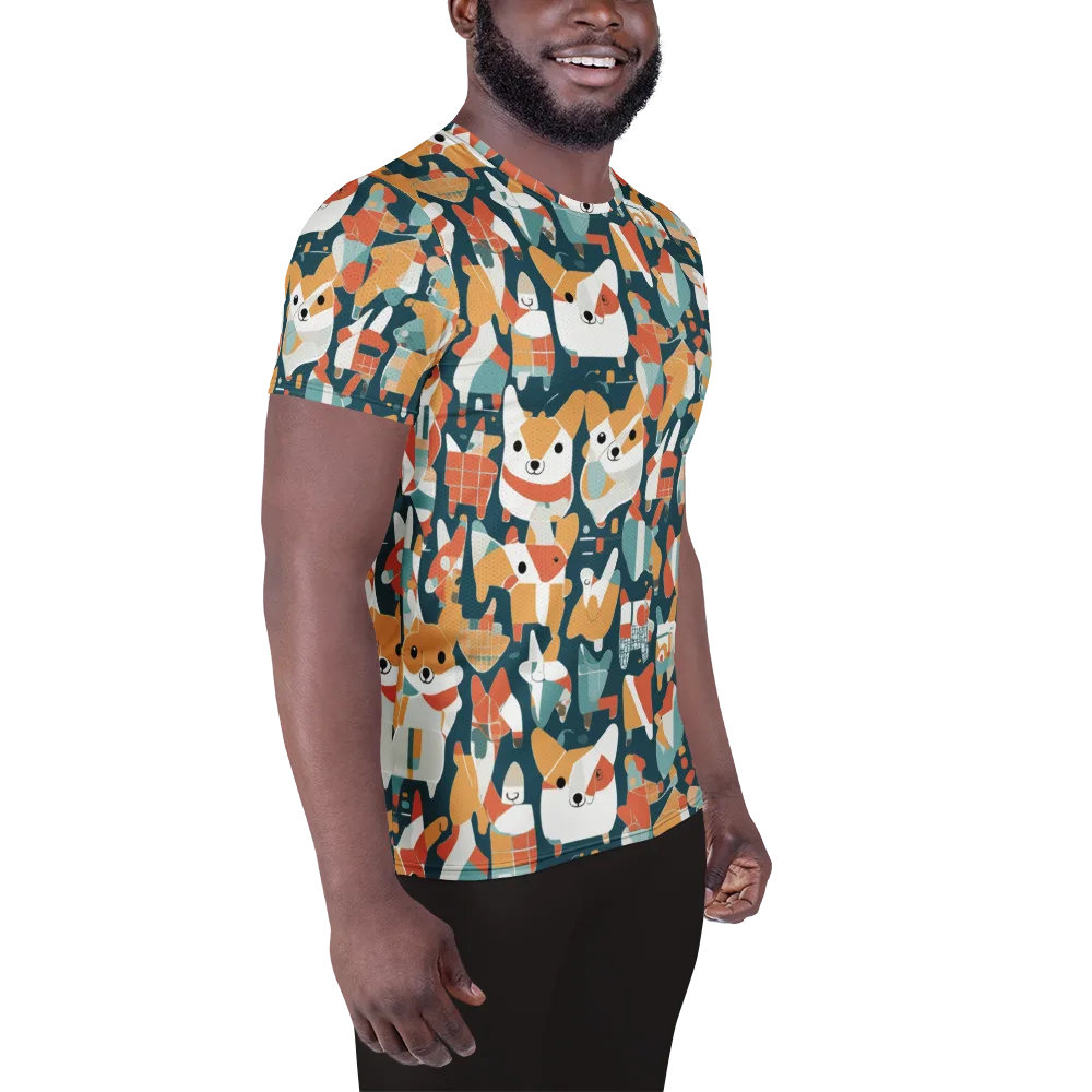 Mod Cats on Men's Athletic T-Shirt — Right