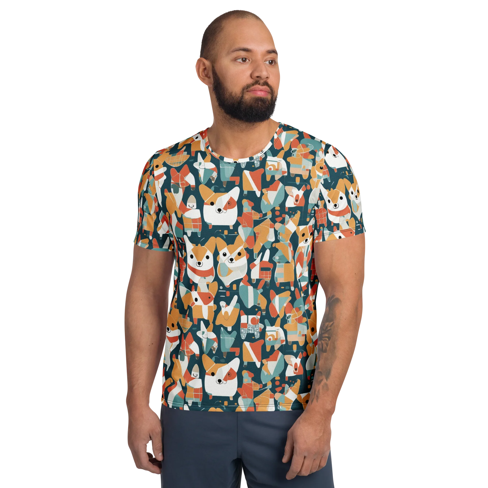 Mod Cats on Men's Athletic T-Shirt — Front