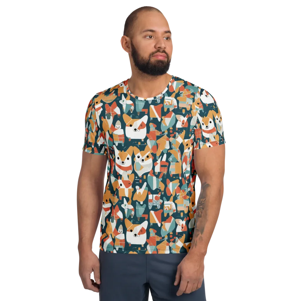 Mod Cats on Men's Athletic T-Shirt — Front
