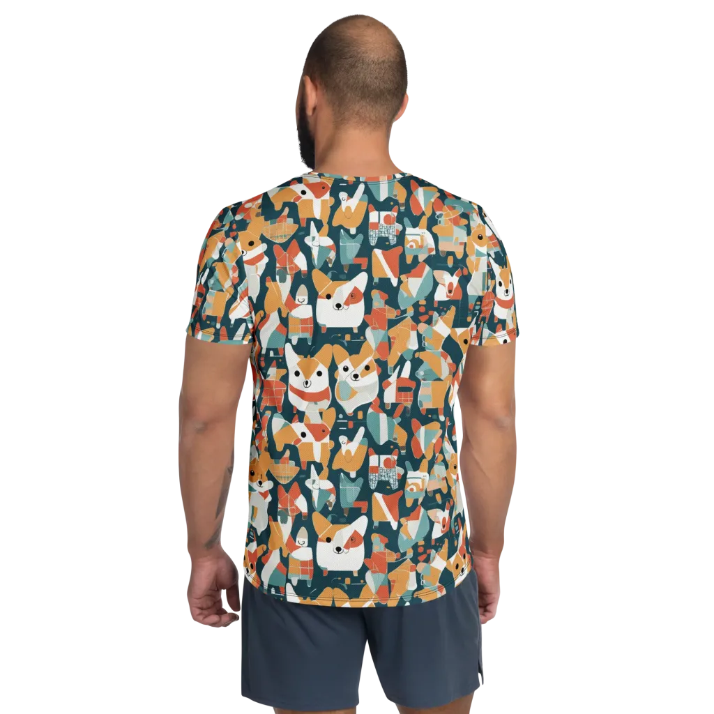 Mod Cats on Men's Athletic T-Shirt — Back