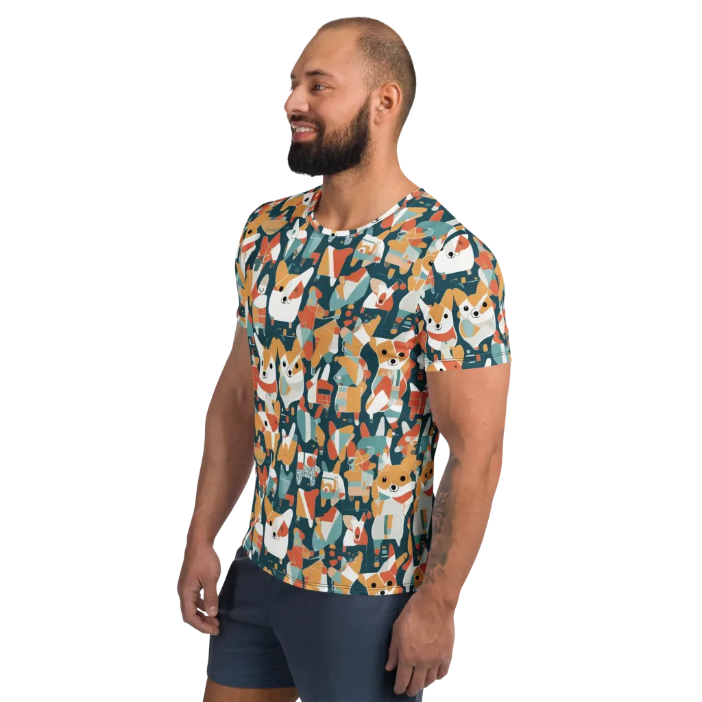 Mod Cats on Men's Athletic T-Shirt — Left