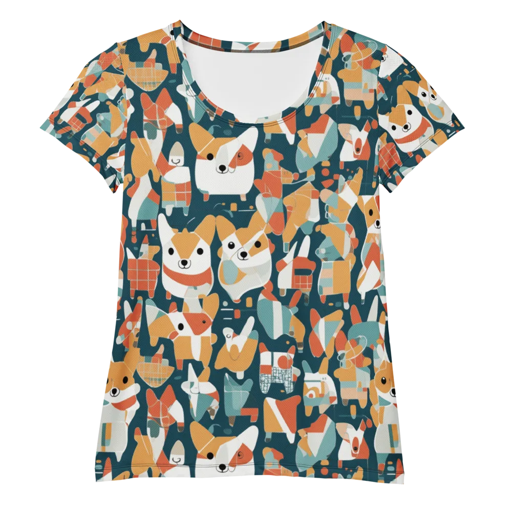 Mod Cats on Women's Athletic T-Shirt — Front