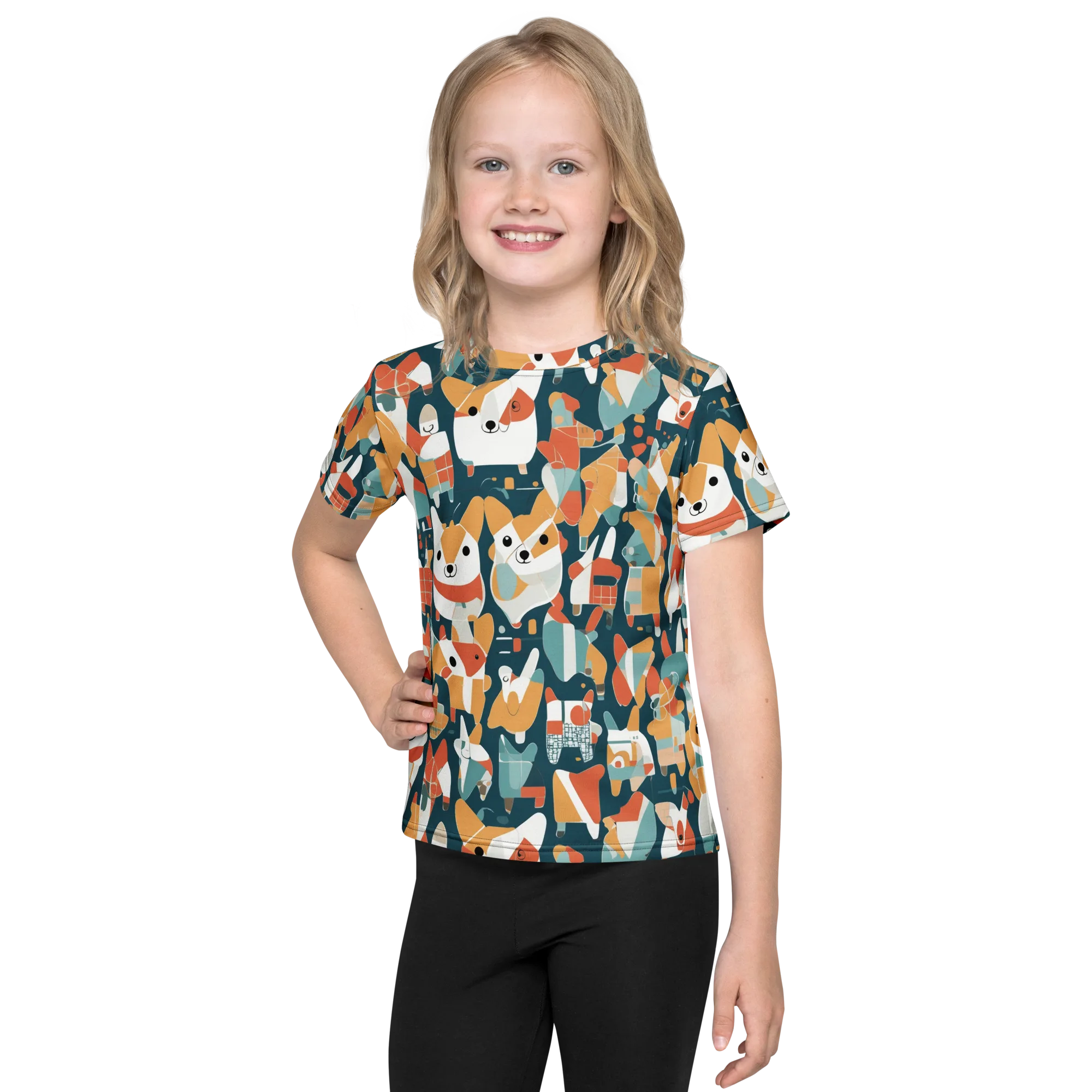 Mod Cats on Kids Crew Neck T-Shirt — Front