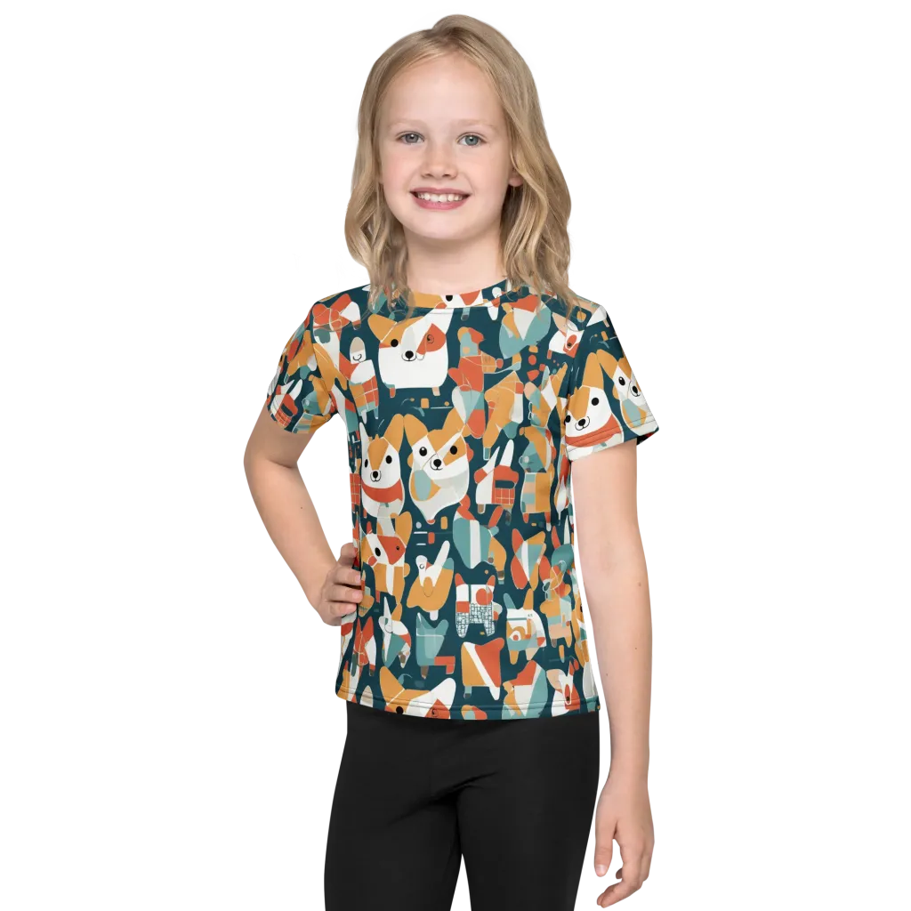 Mod Cats on Kids Crew Neck T-Shirt — Front