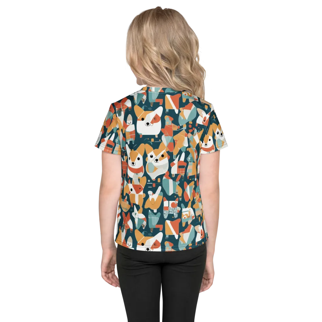 Mod Cats on Kids Crew Neck T-Shirt — Back