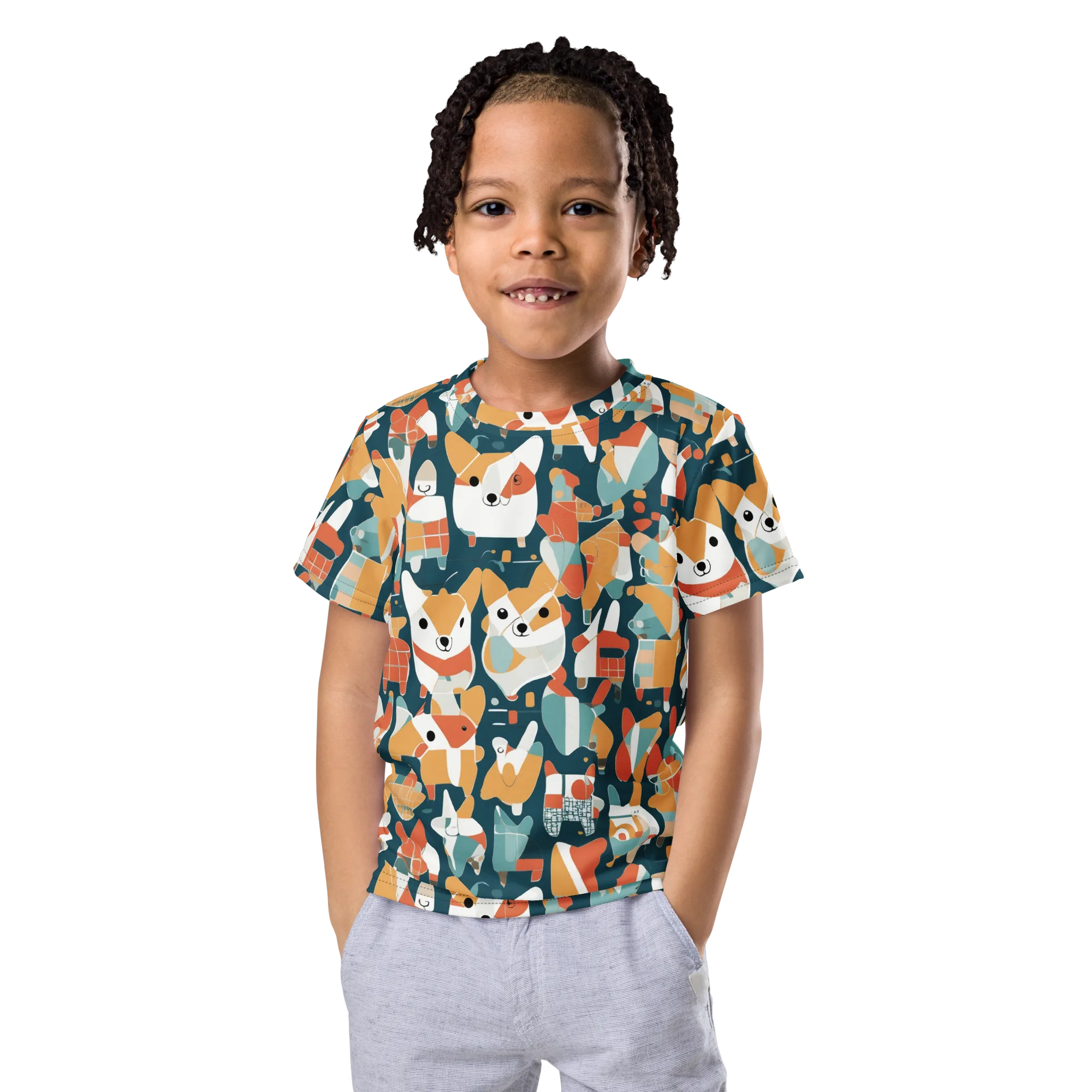 Mod Cats on Kids Crew Neck T-Shirt — Front