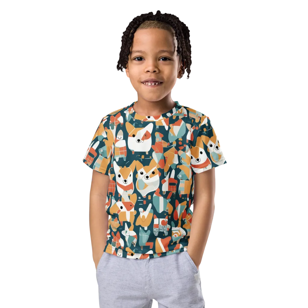 Mod Cats on Kids Crew Neck T-Shirt — Front
