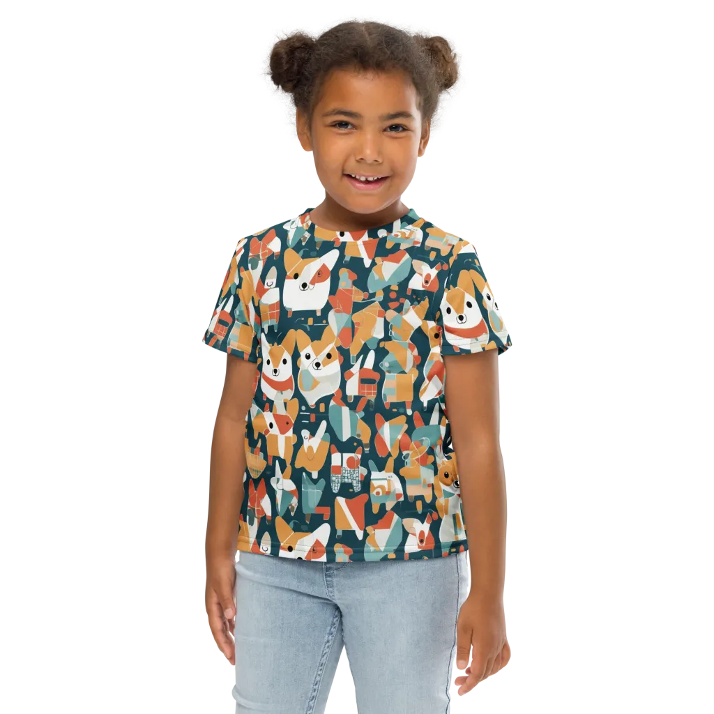 Mod Cats on Kids Crew Neck T-Shirt — Front