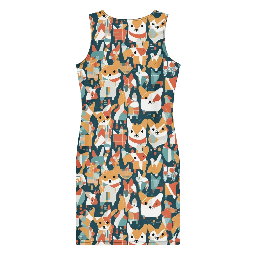 Mod Cats on Bodycon Dress — Back