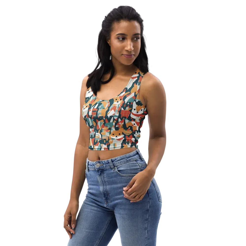 Mod Cats on Crop Top — Left Front