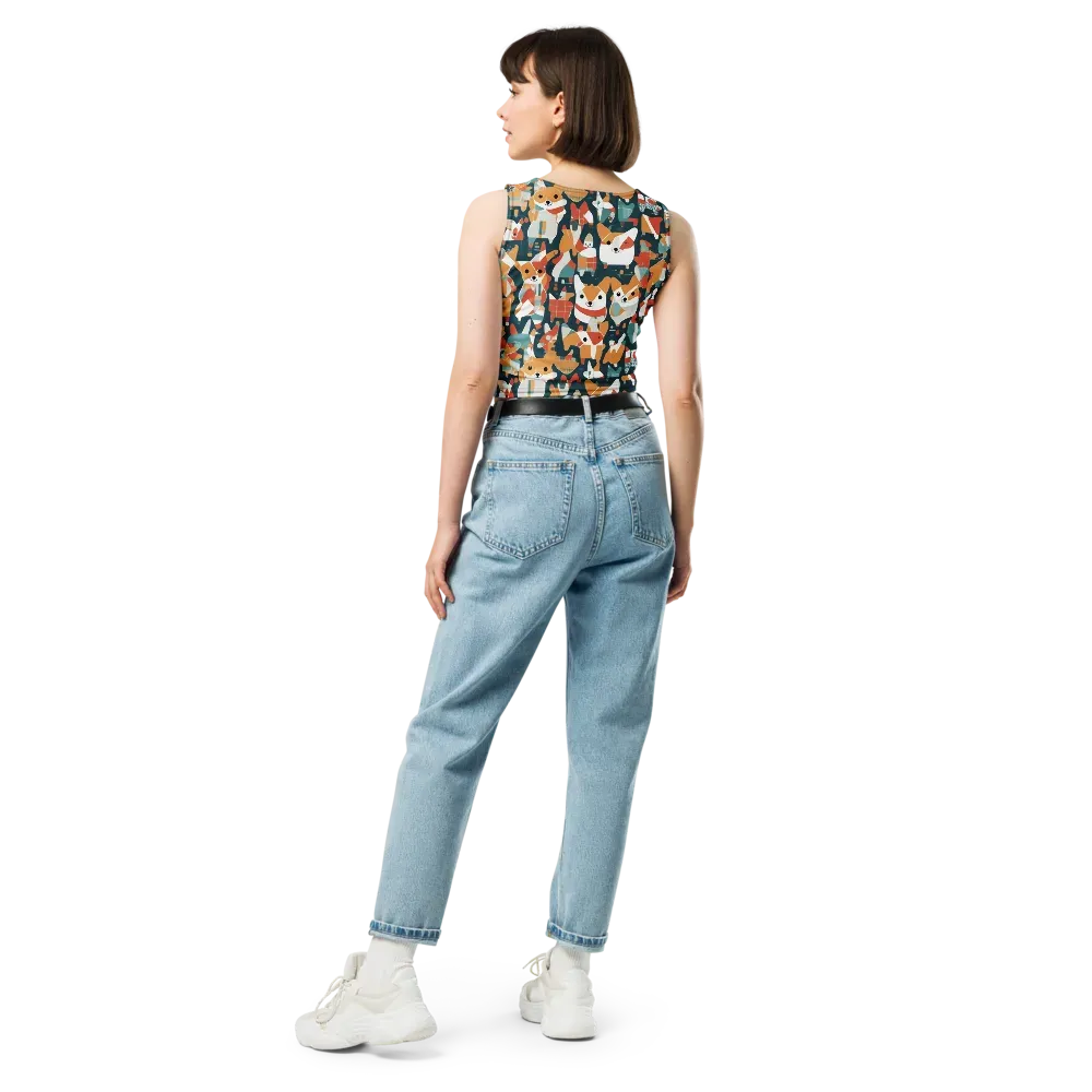 Mod Cats on Crop Top — Back