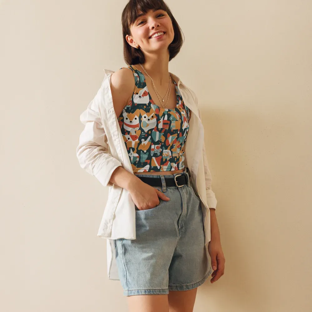 Mod Cats on Crop Top — Front
