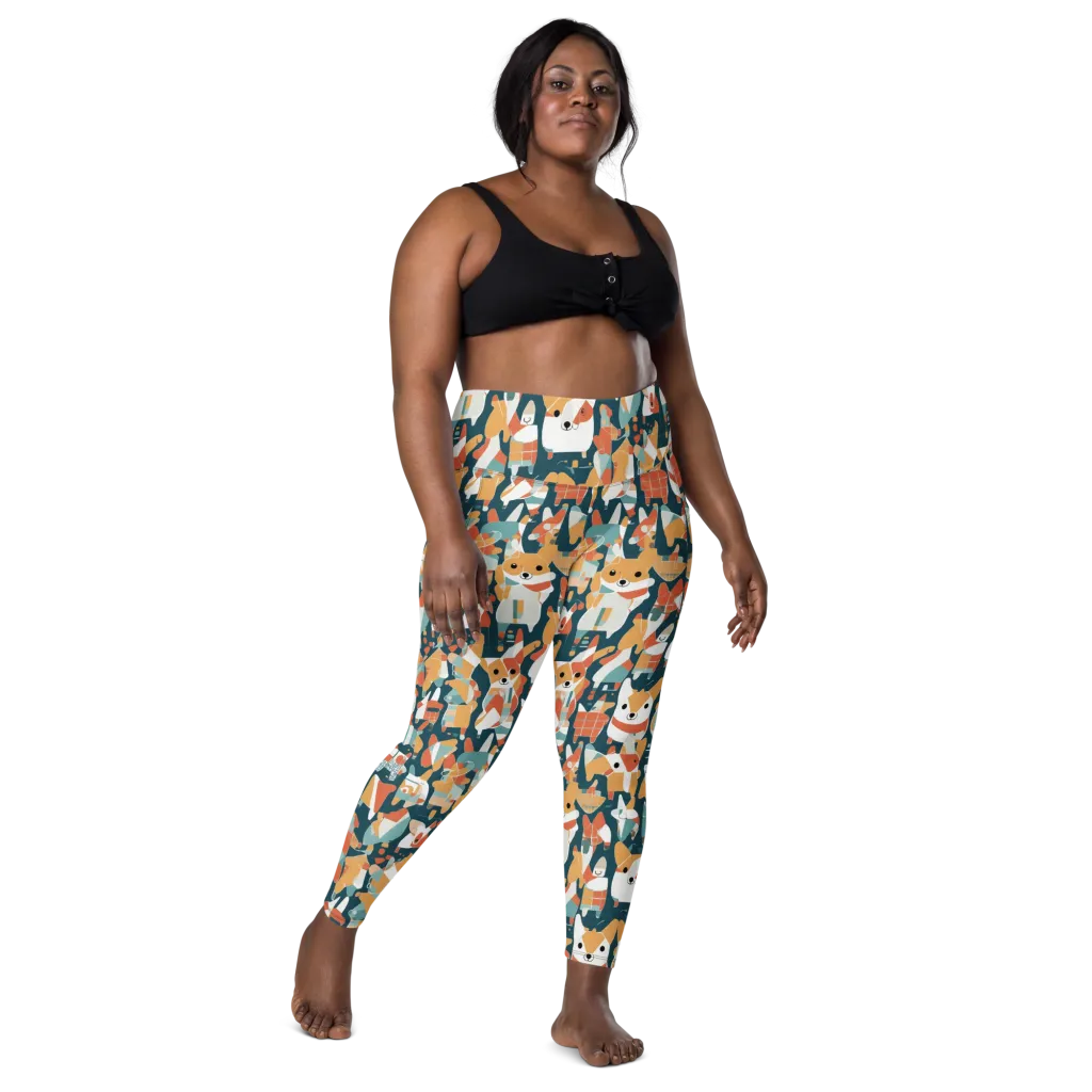 Mod Cats on Leggings with Pockets — Front