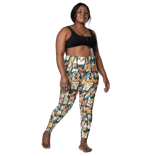 Mod Cats on a Leggings with Pockets