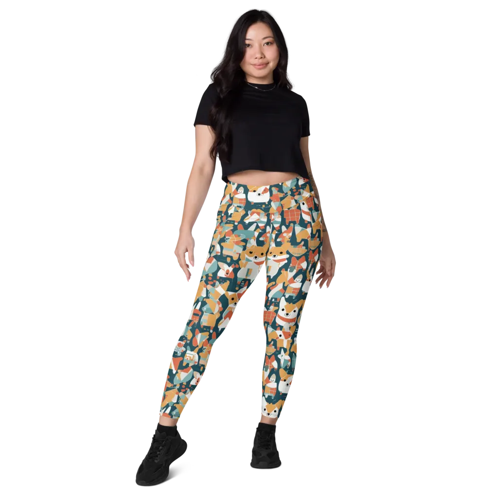Mod Cats on Leggings with Pockets — Front