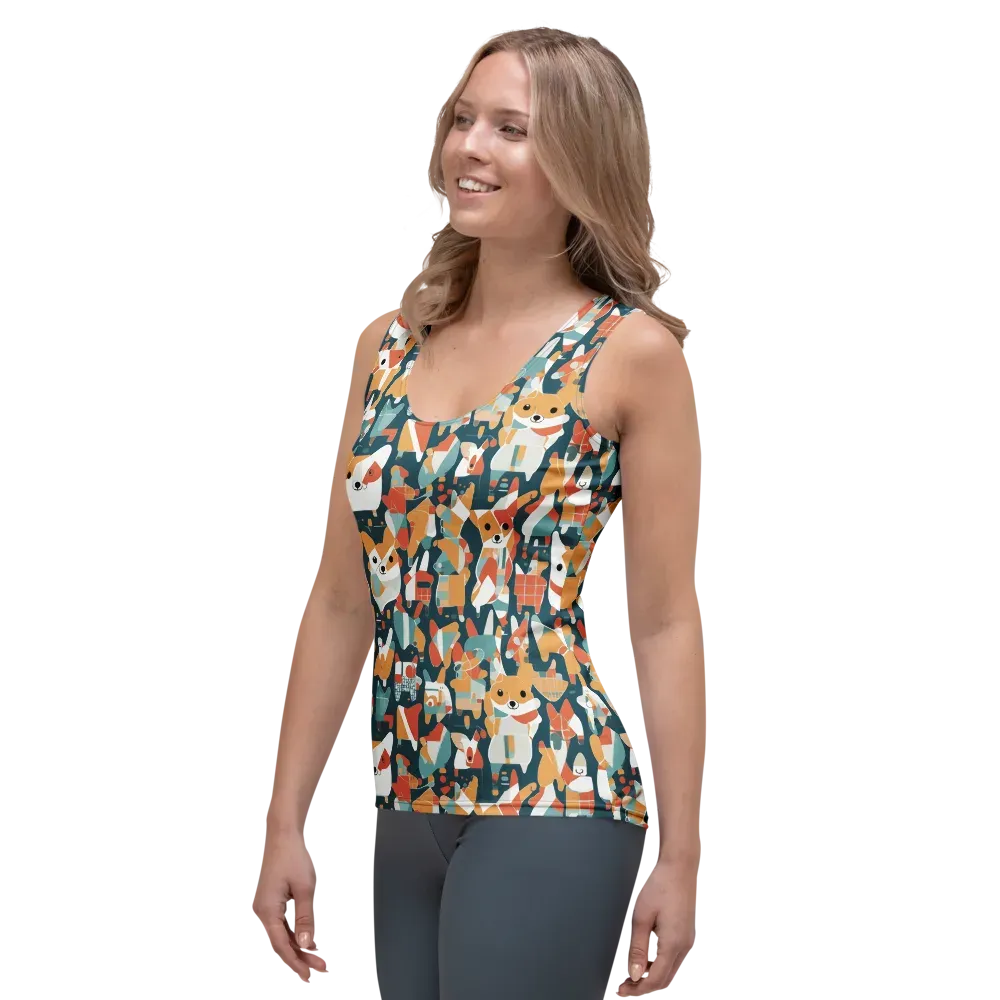 Mod Cats on Women's Tank Top — Left Front