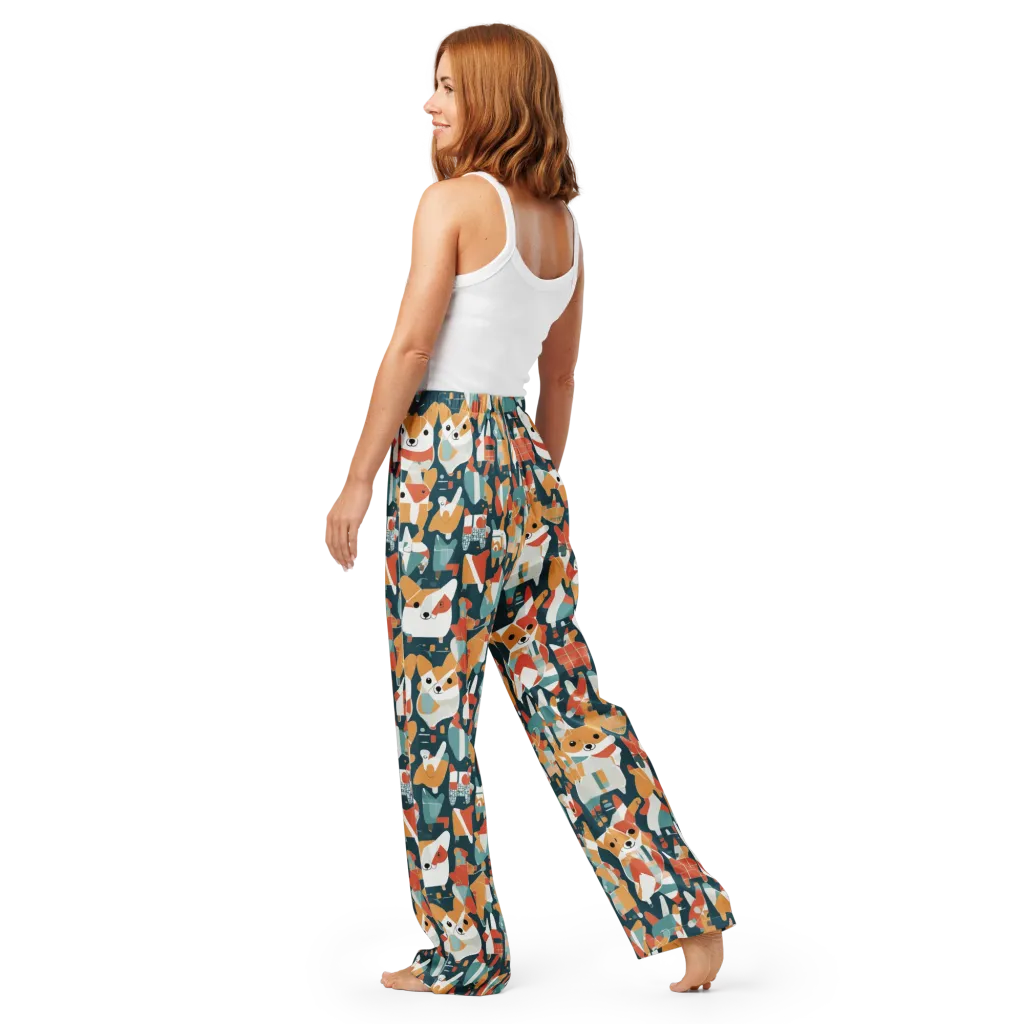 Mod Cats on Women's Pajama Pants — Back