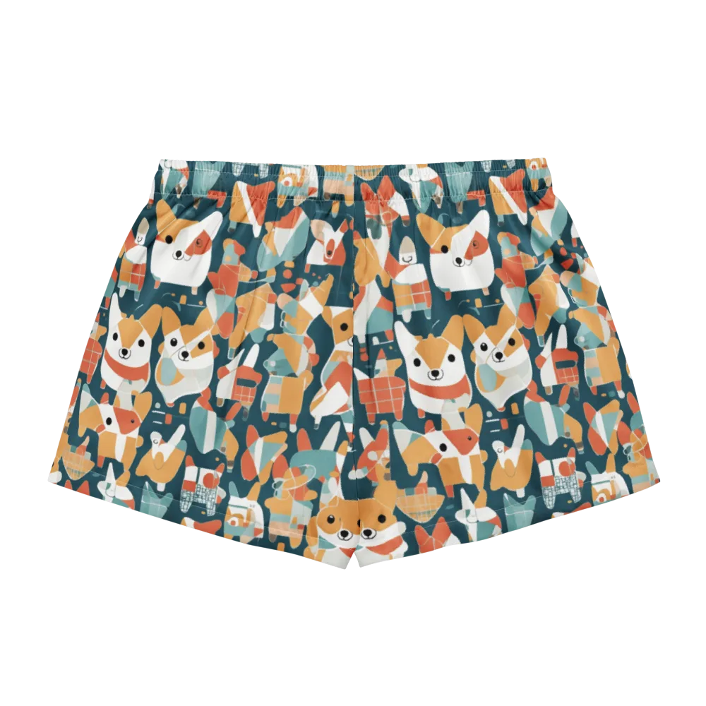 Mod Cats on Women's Pajama Shorts — Back