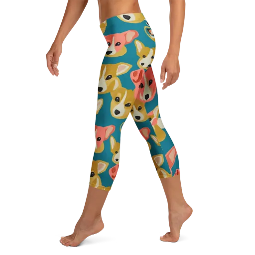 Coral Canines on a Capri Leggings